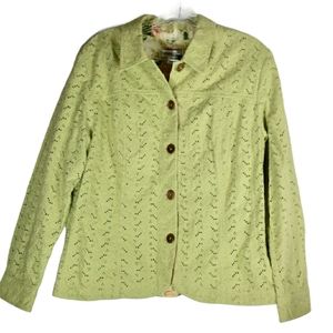 Women's Coldwater Creek Green  Eyelet Jacket MP
